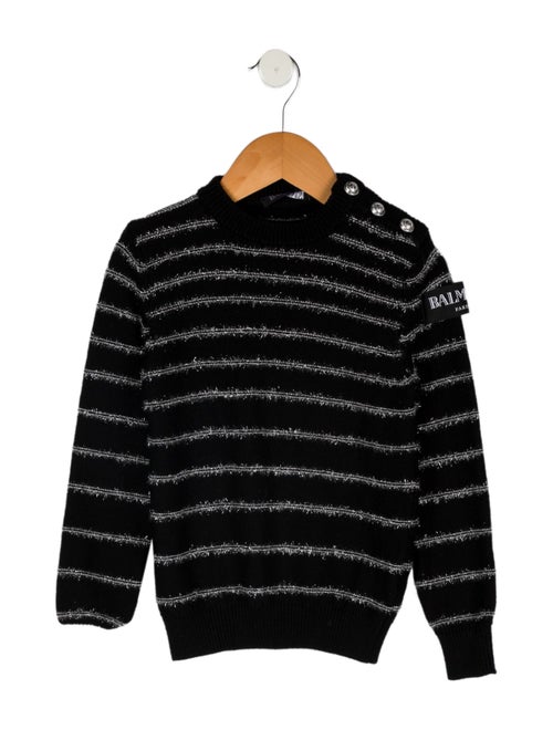 Balmain Toddler Girls' Virgin Wool Striped Sweater