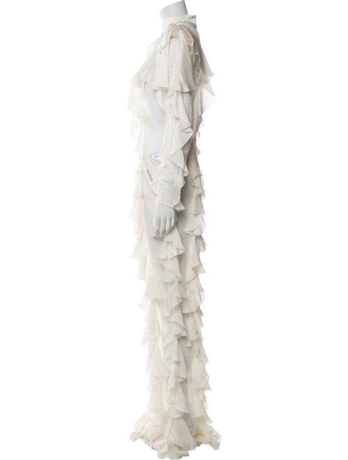 Balmain Lace Pattern Mock Neck Jumpsuit