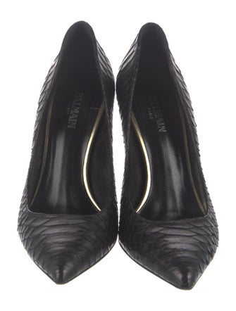 Balmain Snakeskin Colorblock Pattern Pumps