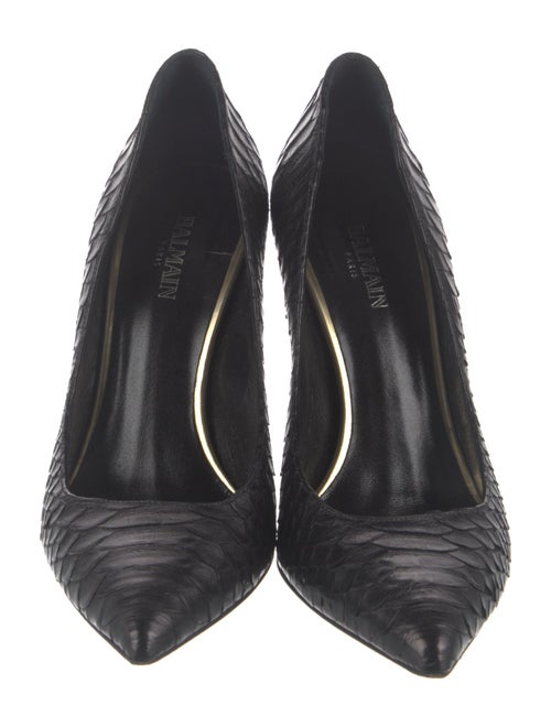 Balmain Snakeskin Colorblock Pattern Pumps