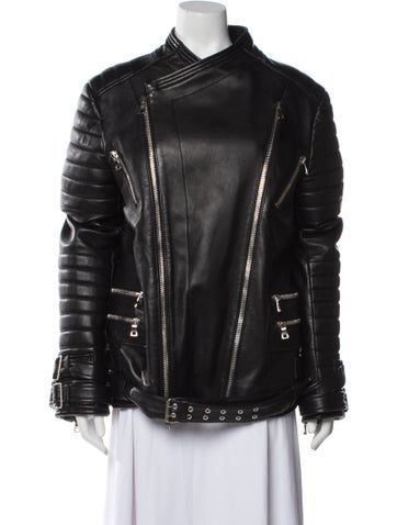 Balmain Jackets Leather Biker Jacket Us20, Fr52 | XXL