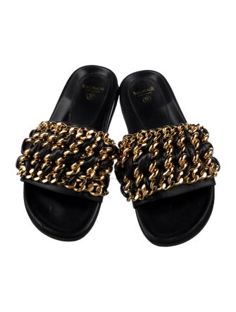 Balmain Leather Slides