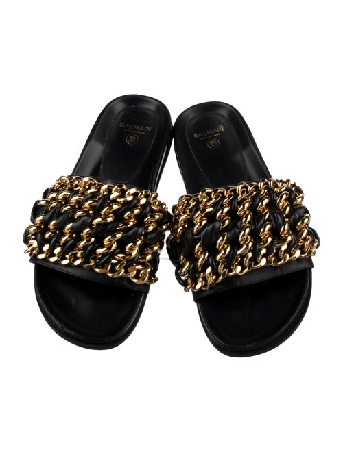 Balmain Leather Slides