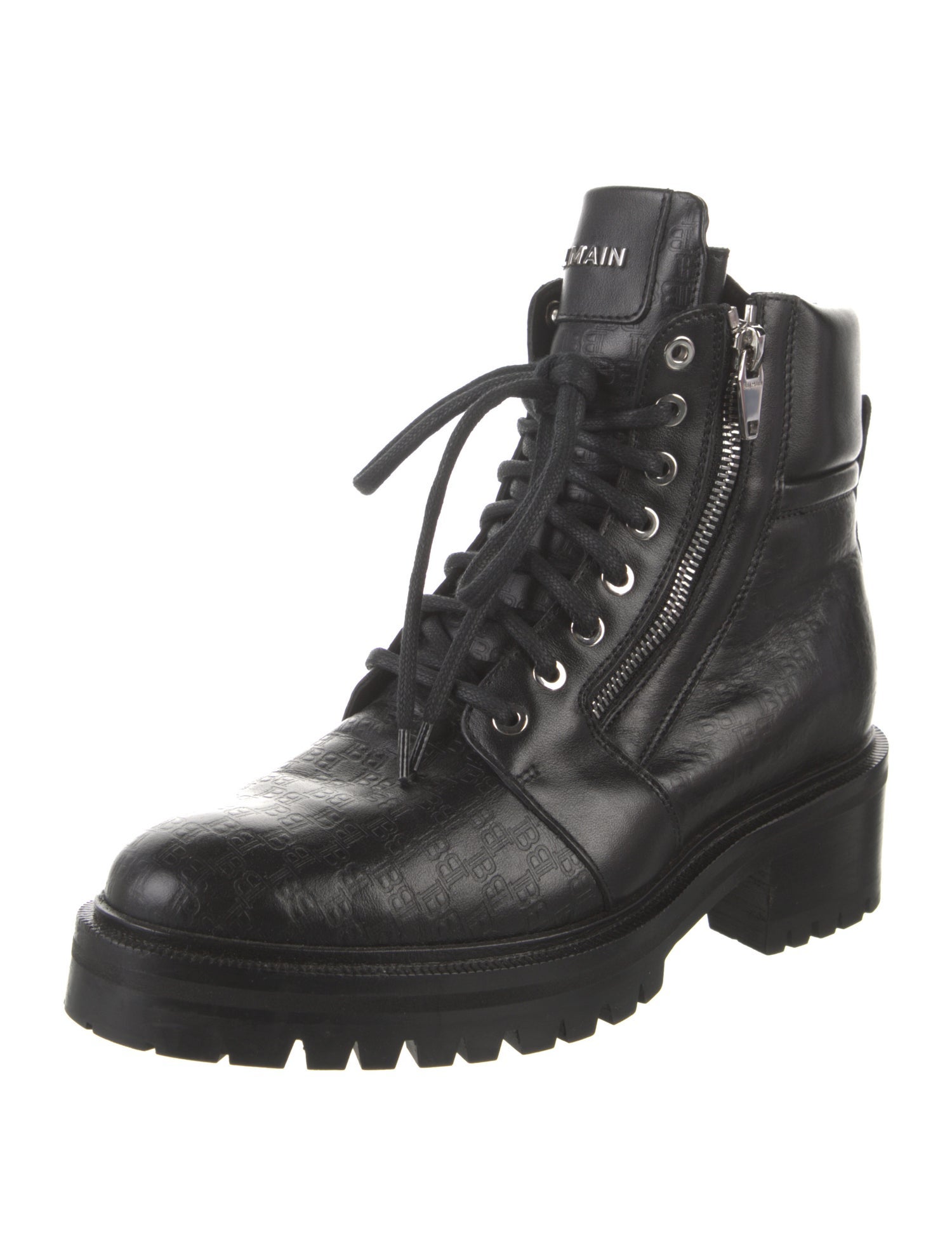 Balmain Leather Combat Boots