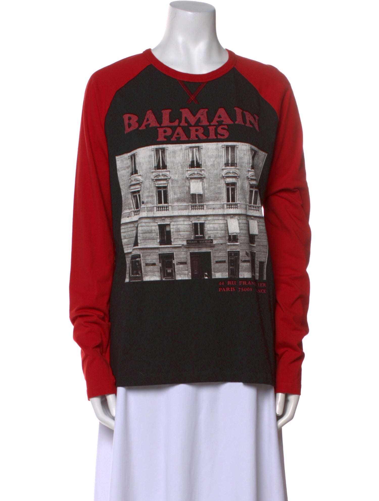 Balmain Graphic Print Crew Neck Sweatshirt