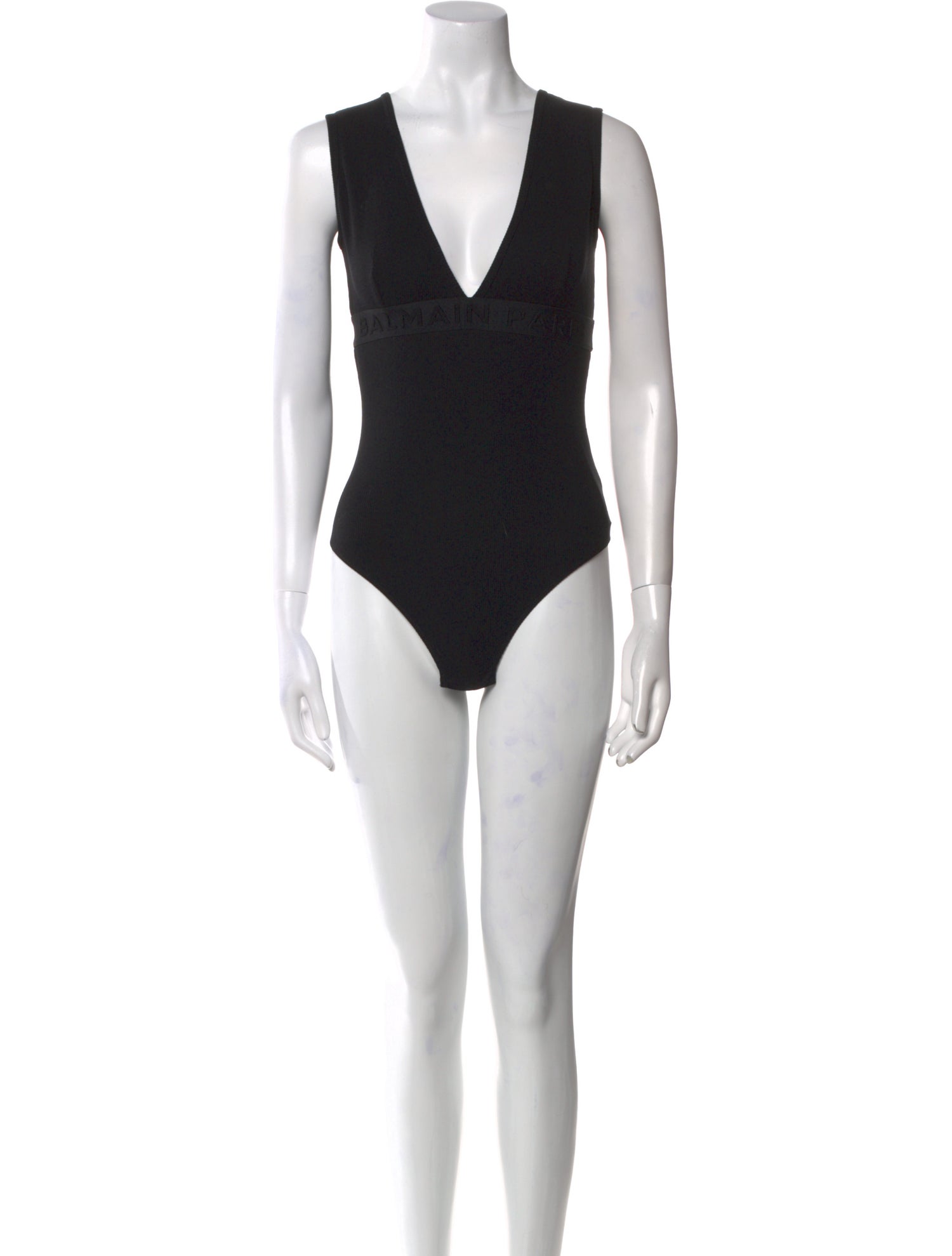 Balmain V-Neck Sleeveless Bodysuit