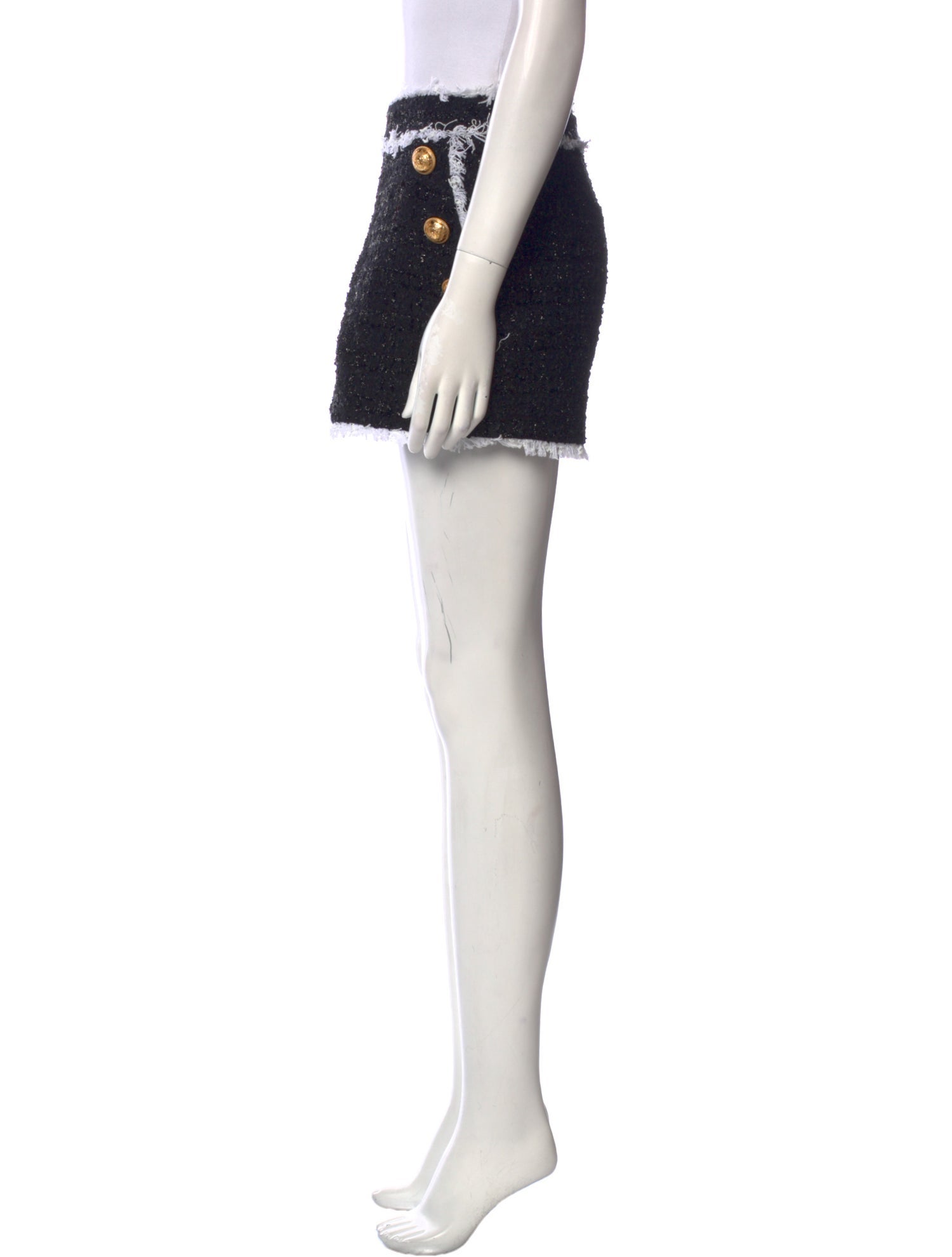 Balmain Tweed Pattern Mini Shorts