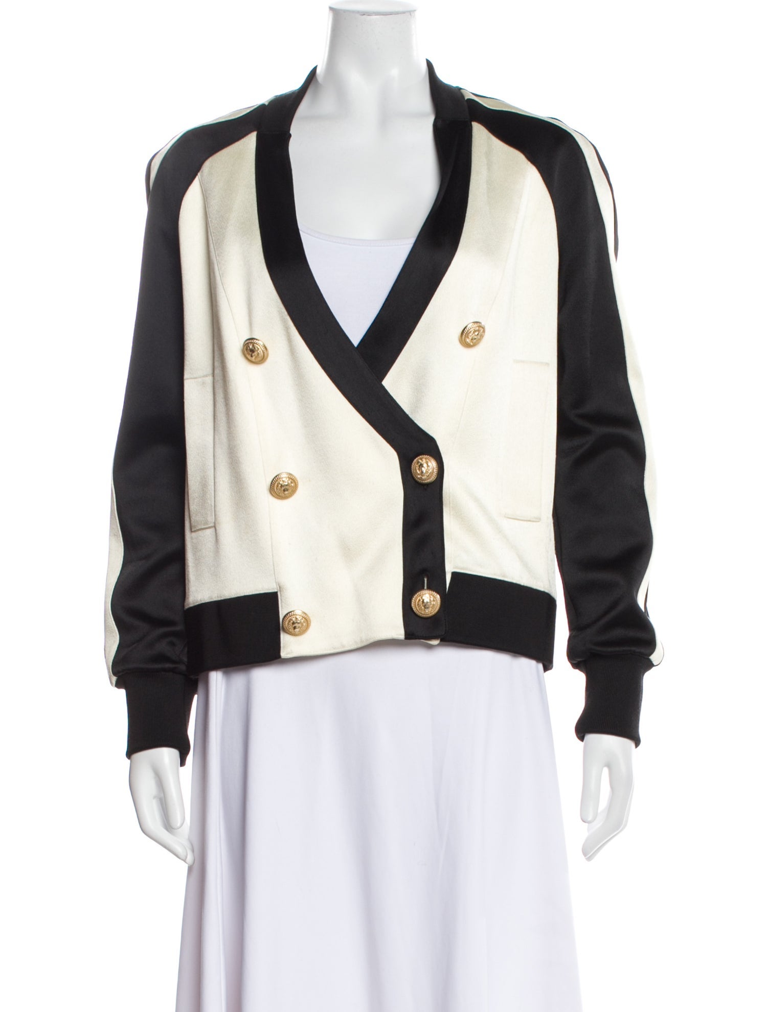 Balmain Colorblock Pattern Bomber Jacket