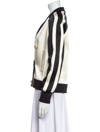 Balmain Colorblock Pattern Bomber Jacket