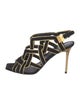 Balmain Suede Colorblock Pattern Slingback Sandals