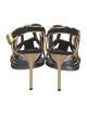 Balmain Suede Colorblock Pattern Slingback Sandals