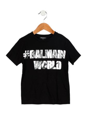 Balmain Kids' Graphic Print Short Sleeve Top