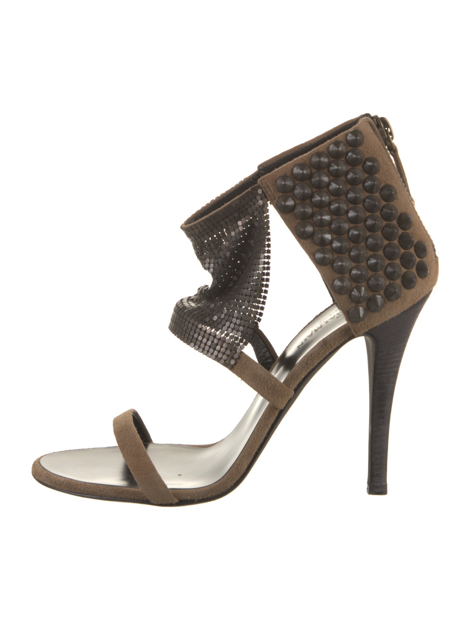 Balmain Suede Studded Accents Sandals