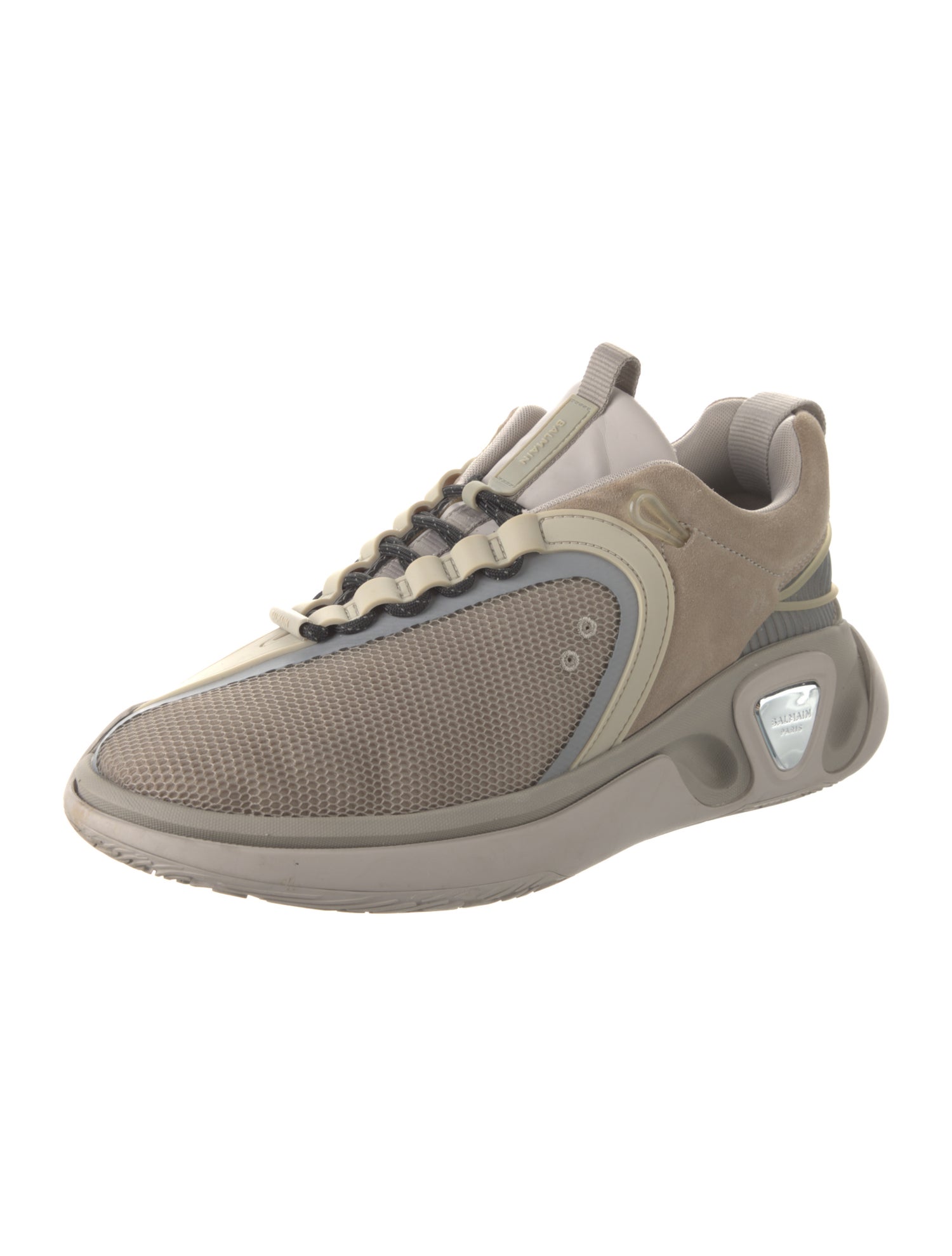 Balmain Leather Printed Athletic Sneakers