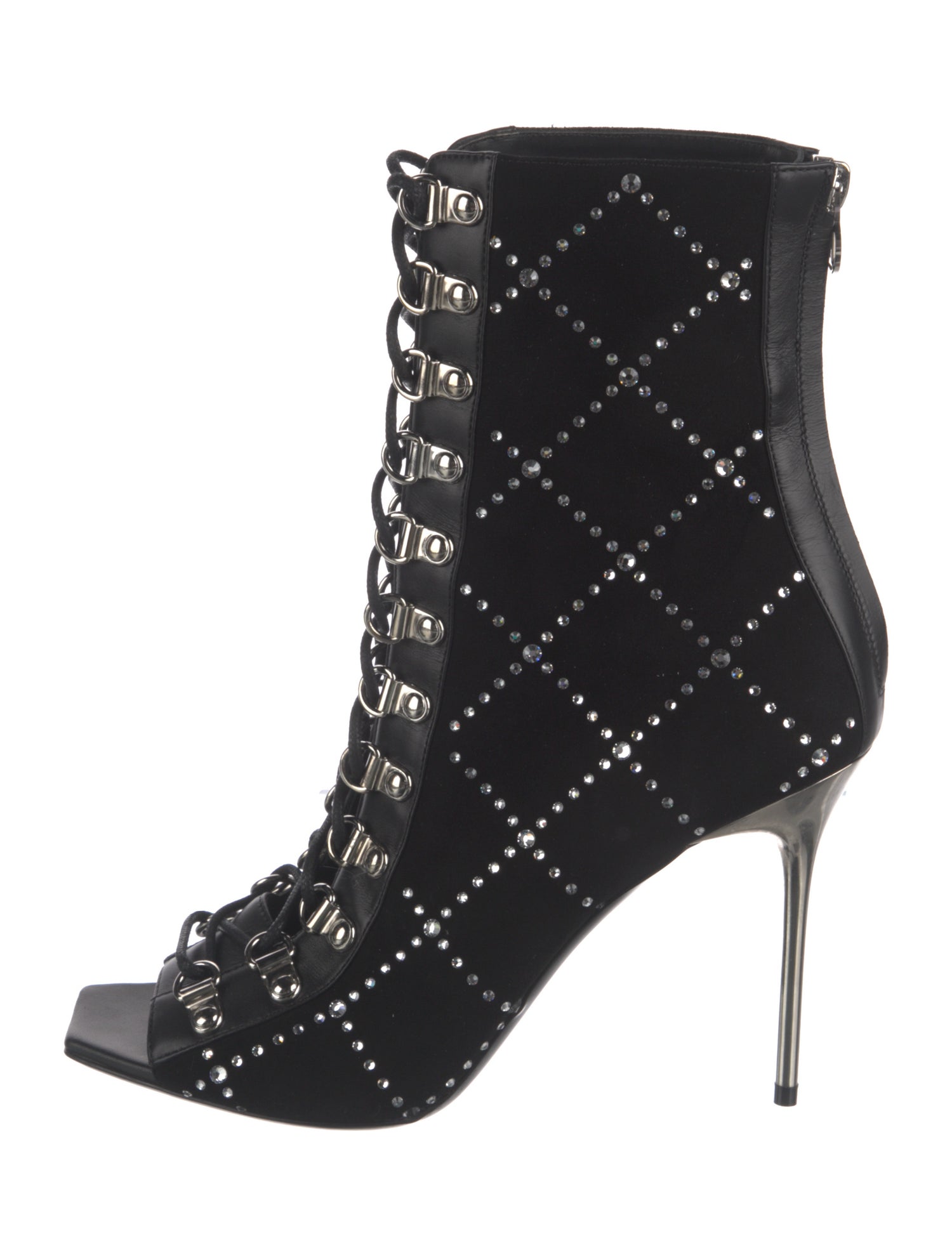 Balmain Suede Printed Lace-Up Boots