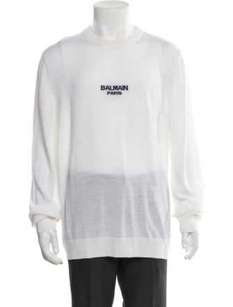 Balmain Virgin Wool Graphic Print Pullover