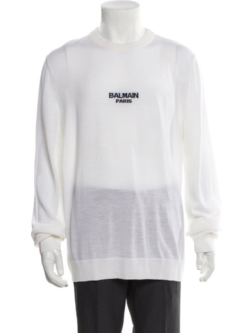 Balmain Virgin Wool Graphic Print Pullover