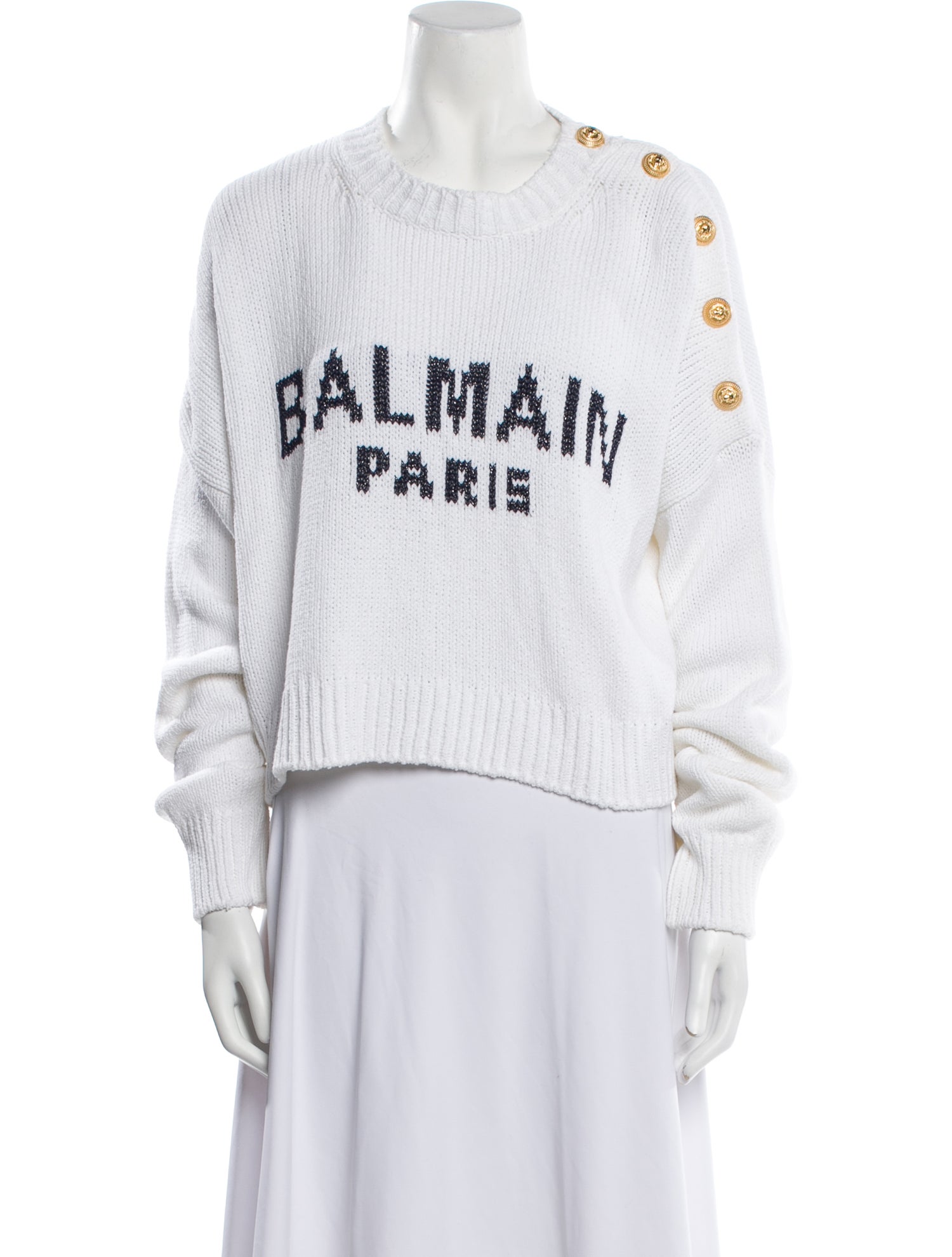 Balmain Cashmere Graphic Print Sweater