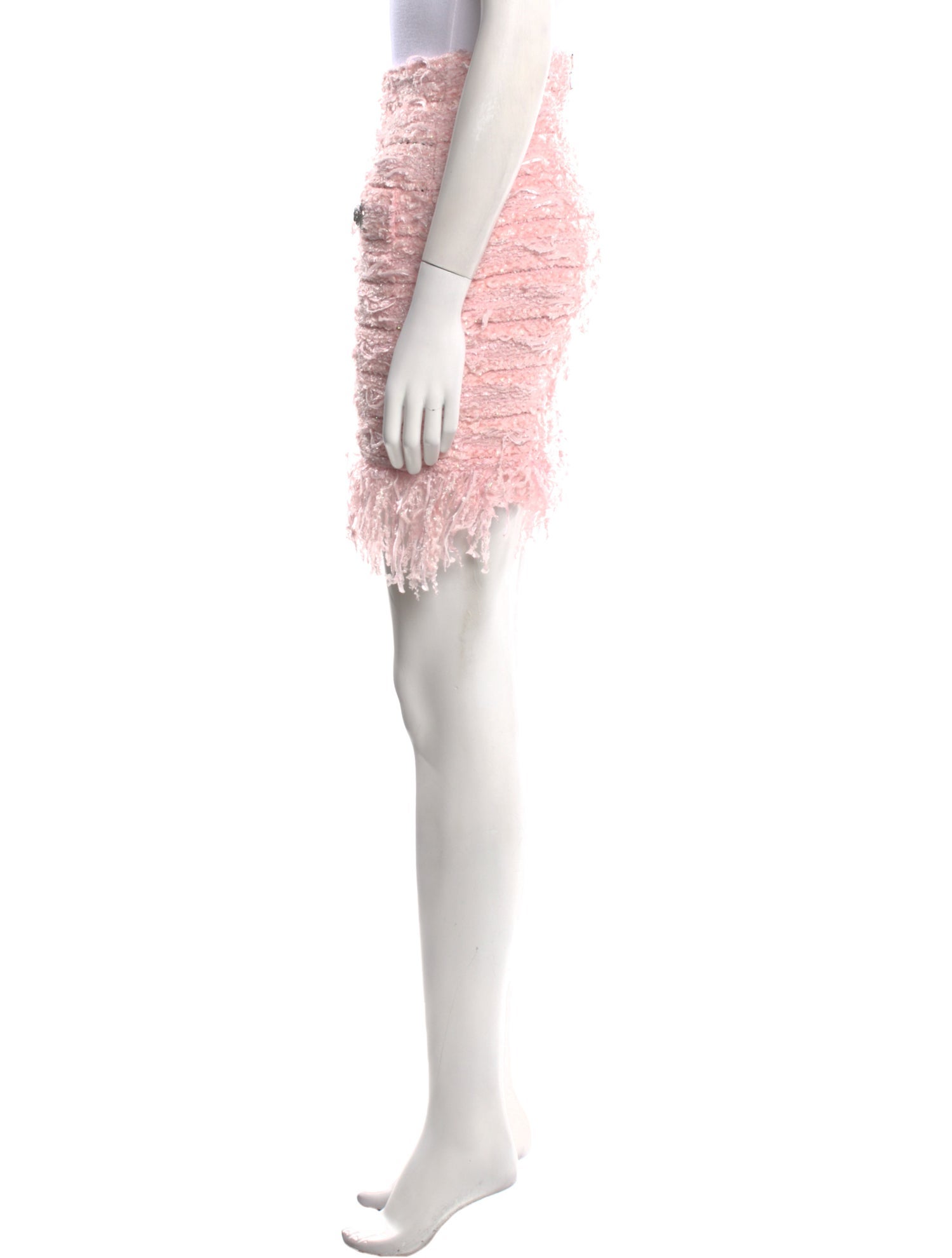 Balmain Raw-Edge Trim Mini Skirt