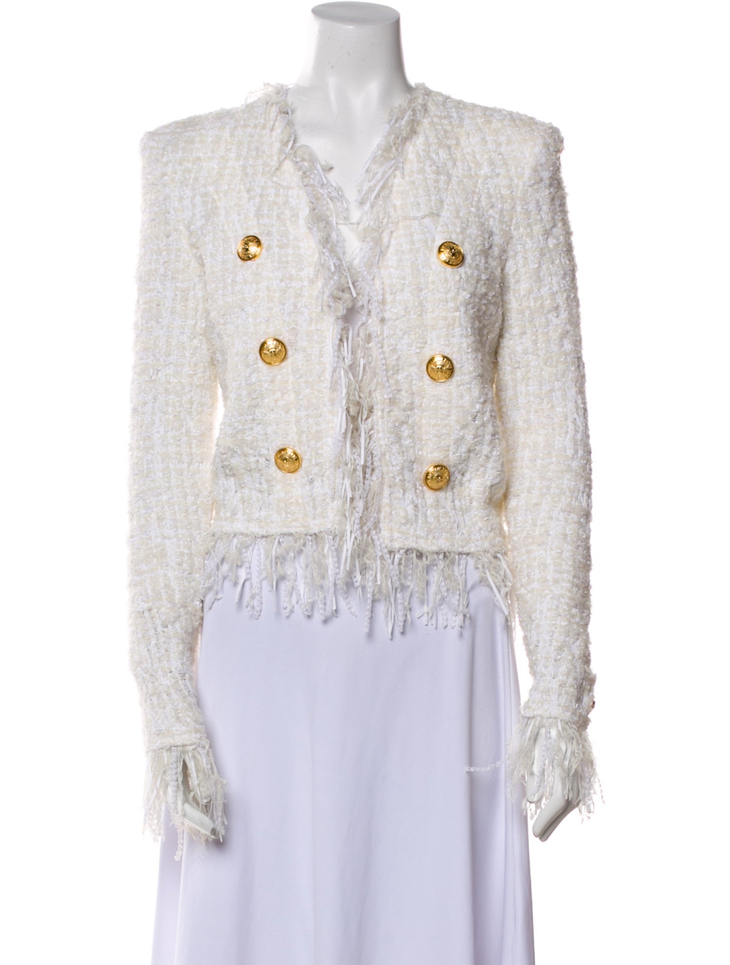 Balmain Tweed Tweed Pattern Evening Jacket