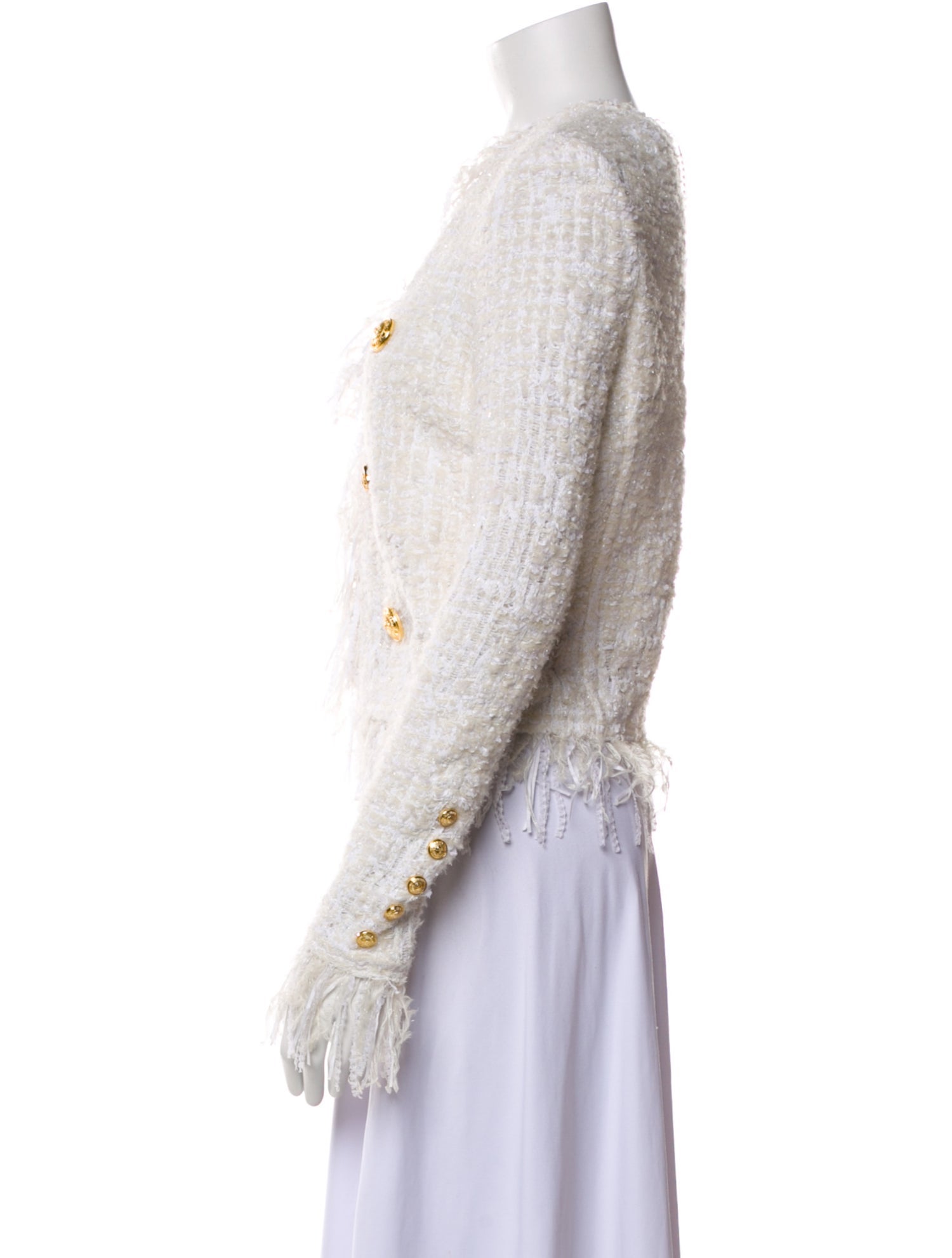 Balmain Tweed Tweed Pattern Evening Jacket