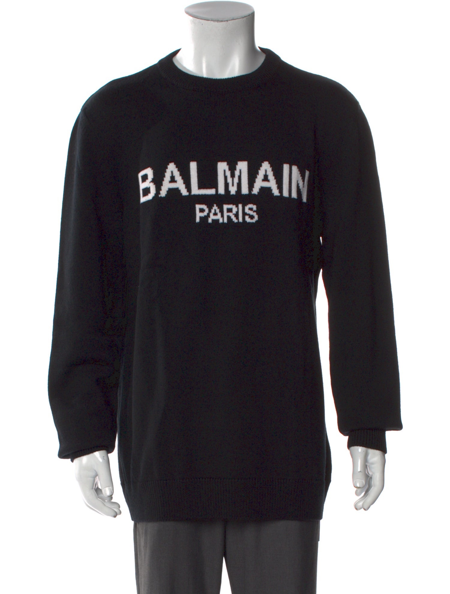 Balmain Virgin Wool Graphic Print Pullover