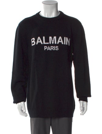 Balmain Virgin Wool Graphic Print Pullover