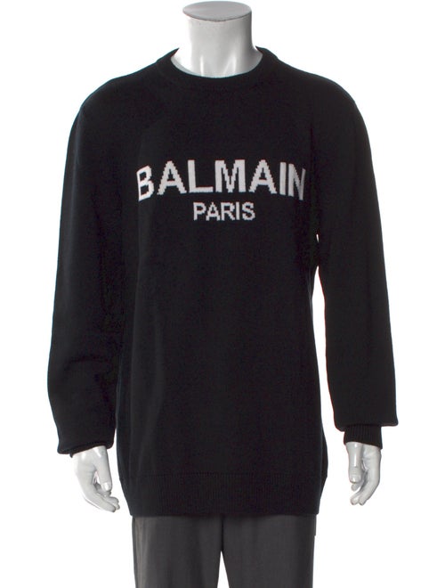 Balmain Virgin Wool Graphic Print Pullover