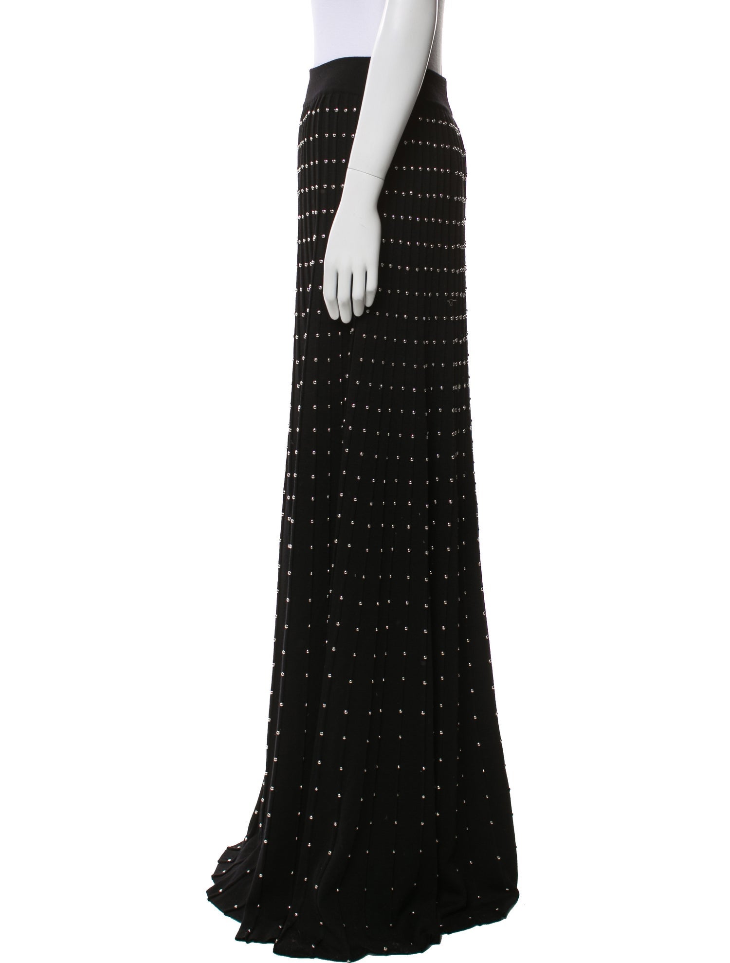 Balmain Studded Accent Long Skirt