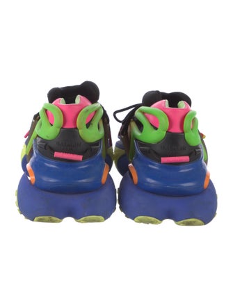 Balmain Neoprene Colorblock Pattern Athletic Sneakers