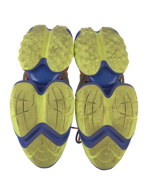 Balmain Neoprene Colorblock Pattern Athletic Sneakers