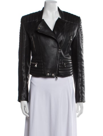 Balmain Jackets Leather Biker Jacket Us6, Fr38 | M