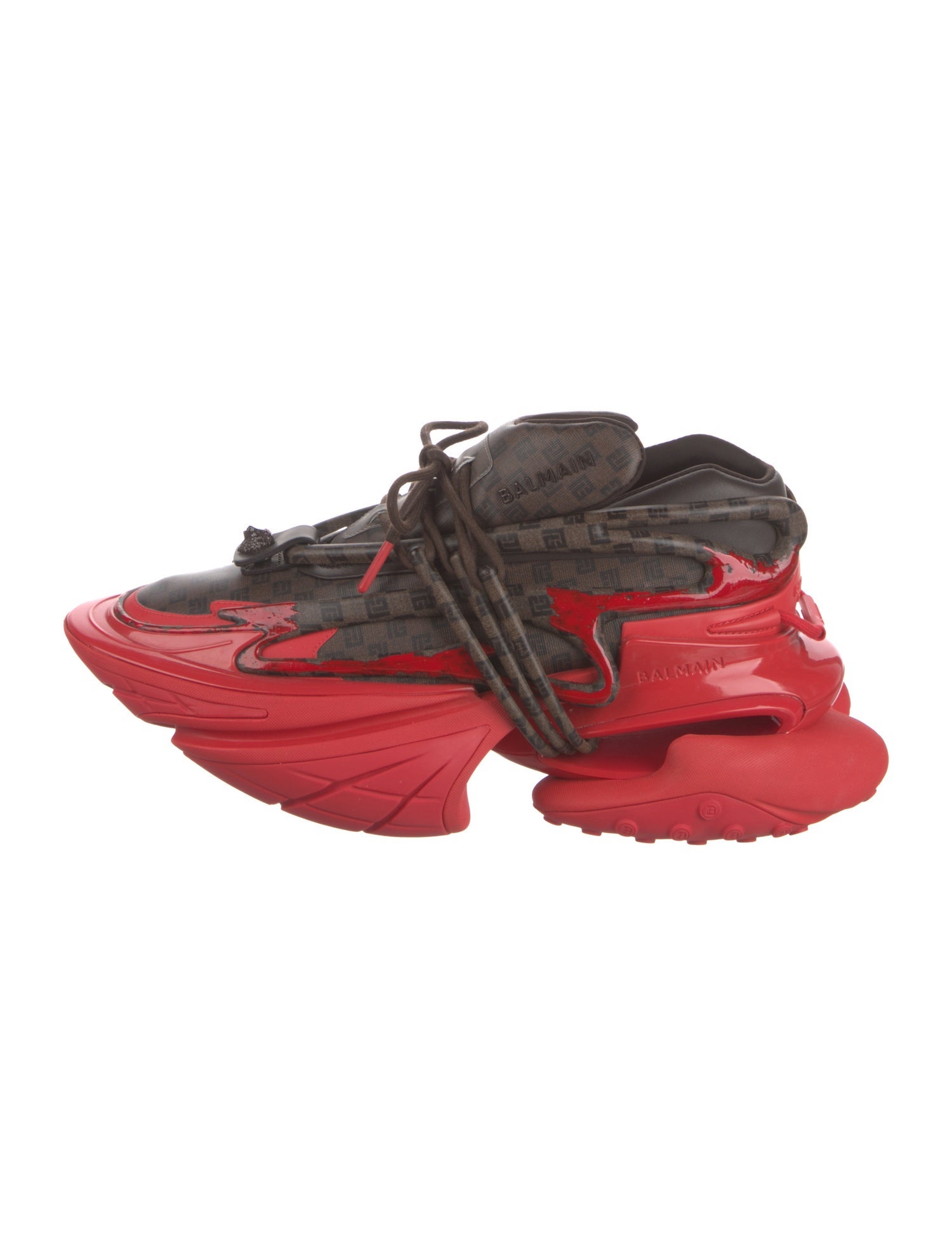 Balmain Leather Printed Sneakers