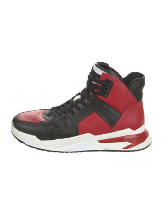 Balmain Leather Colorblock Pattern Athletic Sneakers