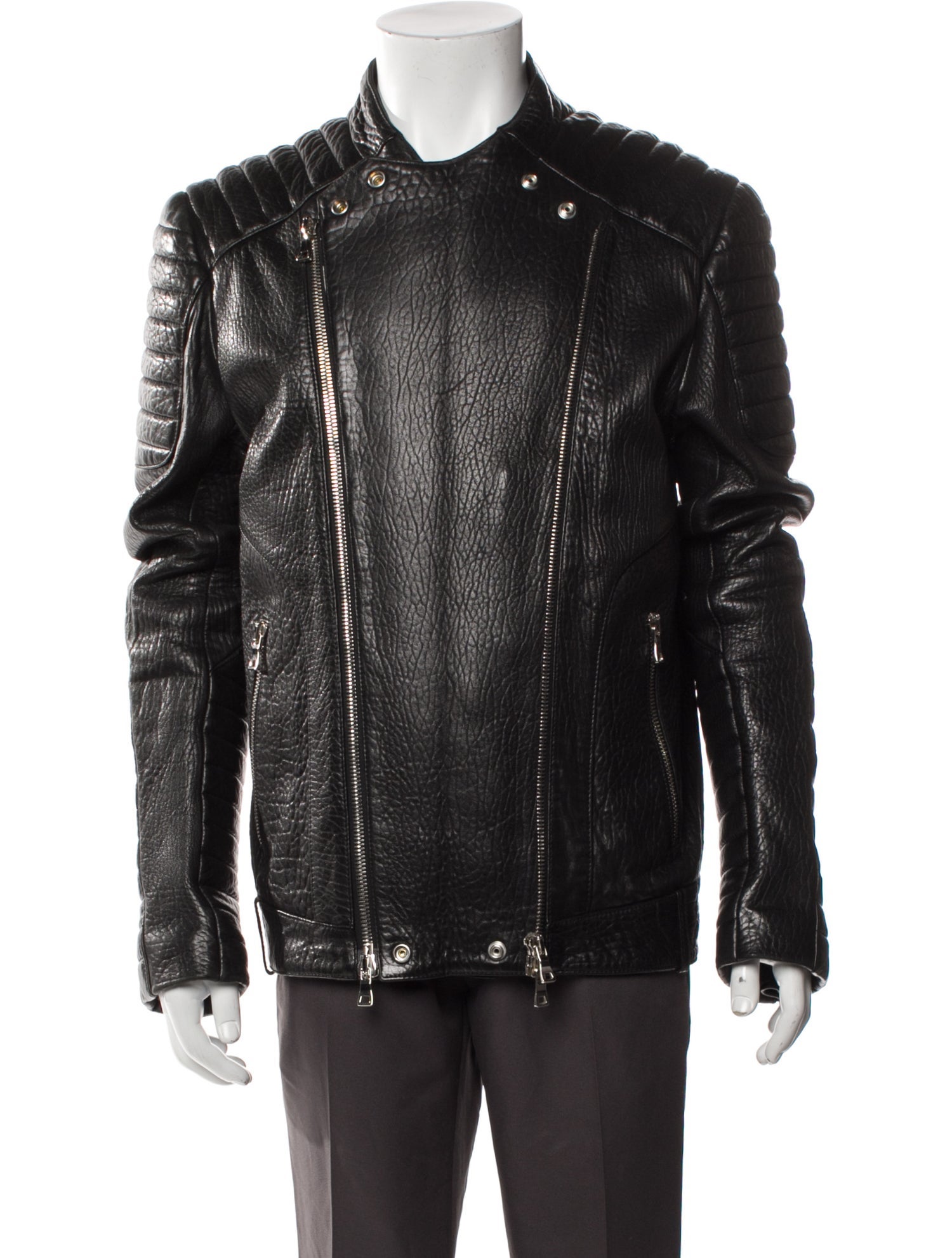 Balmain Lamb Leather Moto Jacket