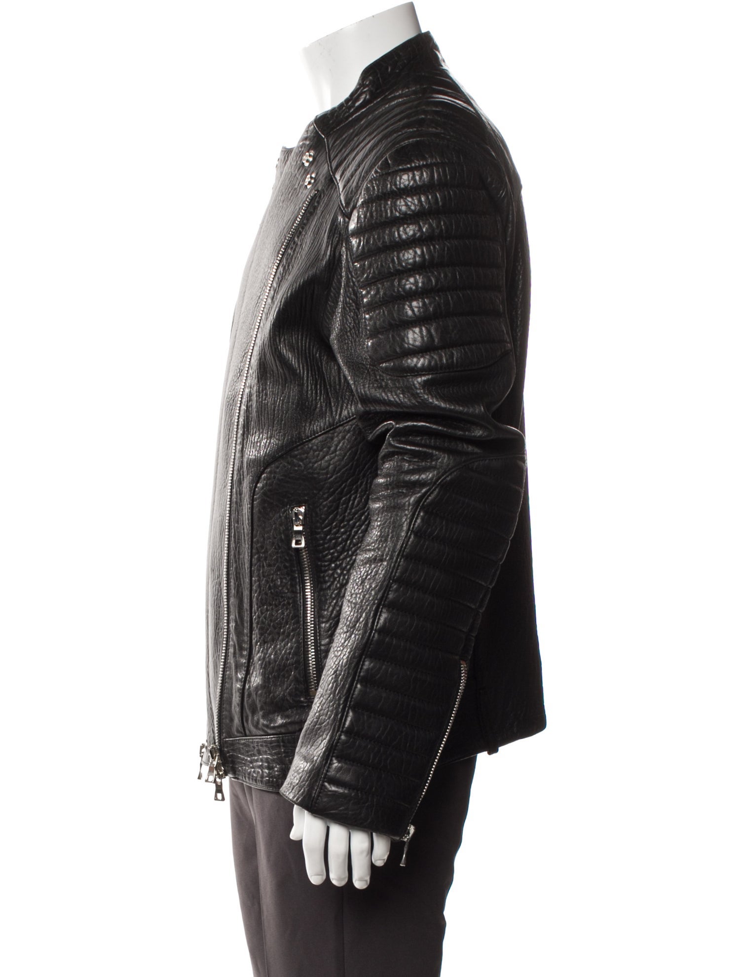 Balmain Lamb Leather Moto Jacket