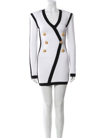 Balmain Colorblock Pattern Mini Dress w/ Tags