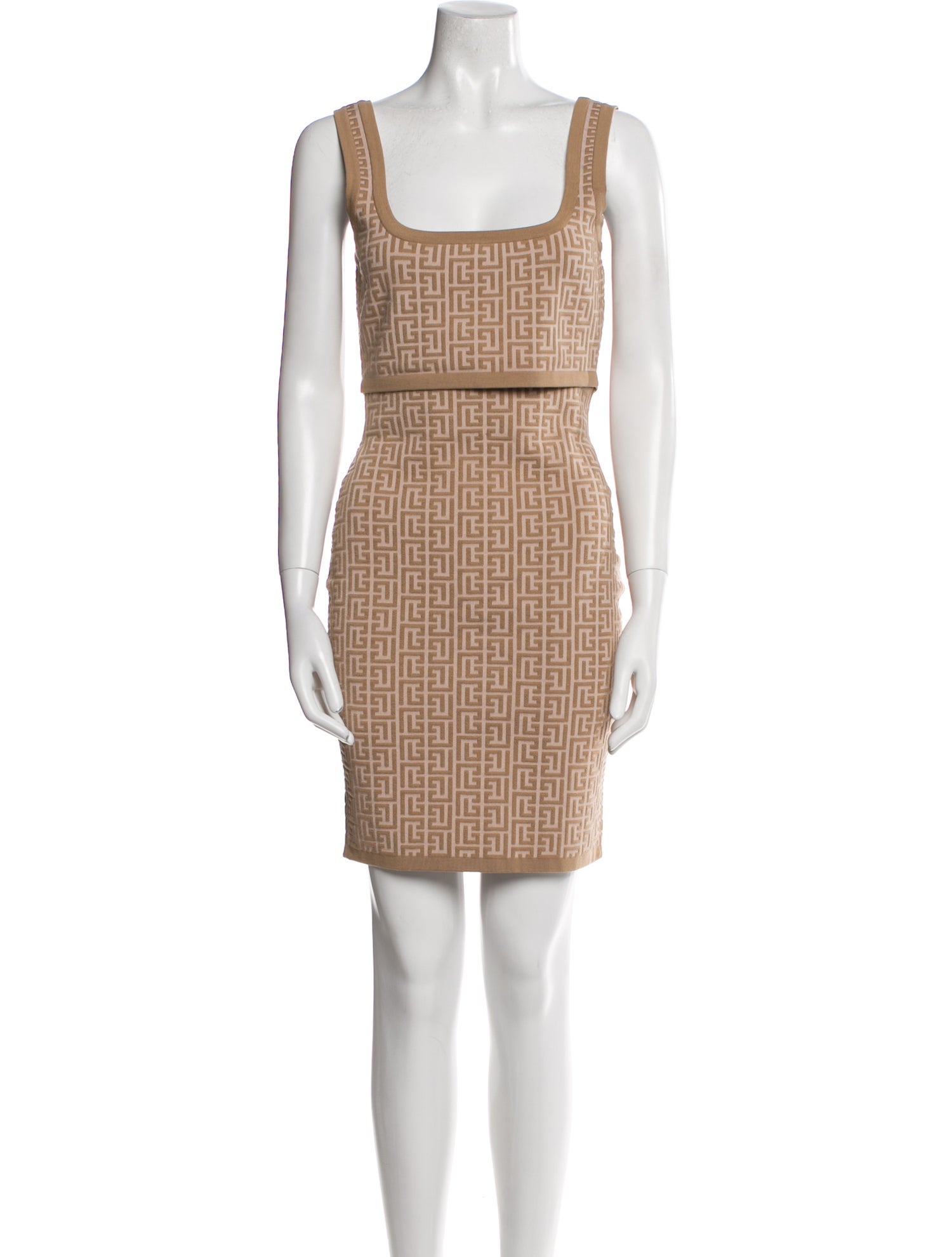 Balmain Wool Printed Skirt Set