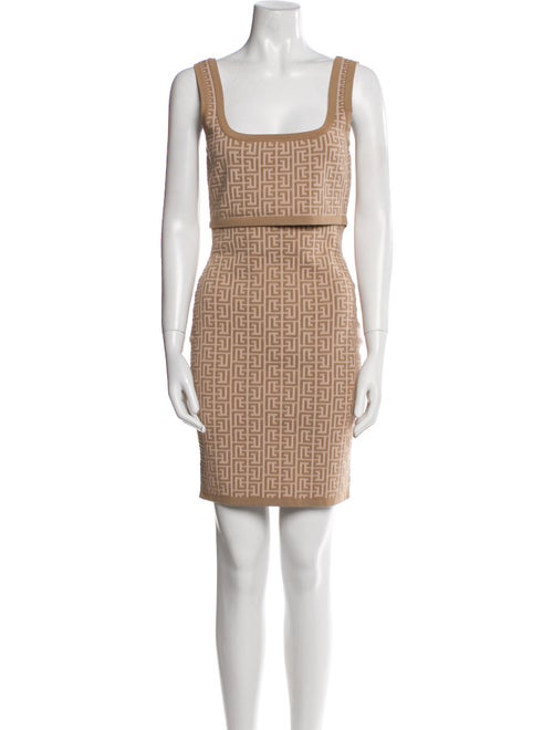 Balmain Wool Printed Skirt Set