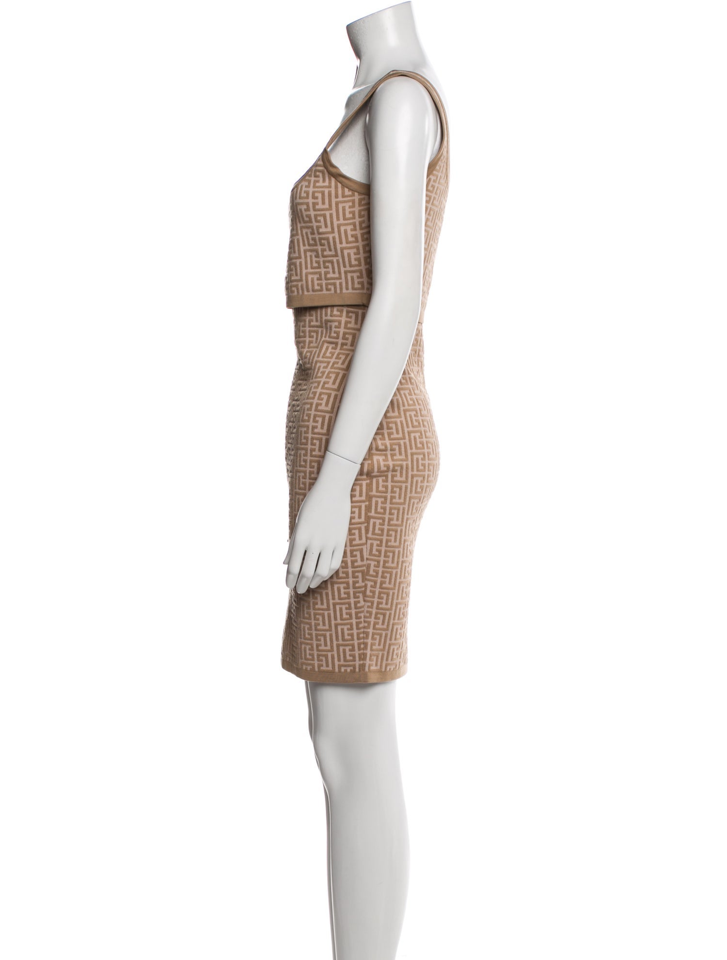 Balmain Wool Printed Skirt Set