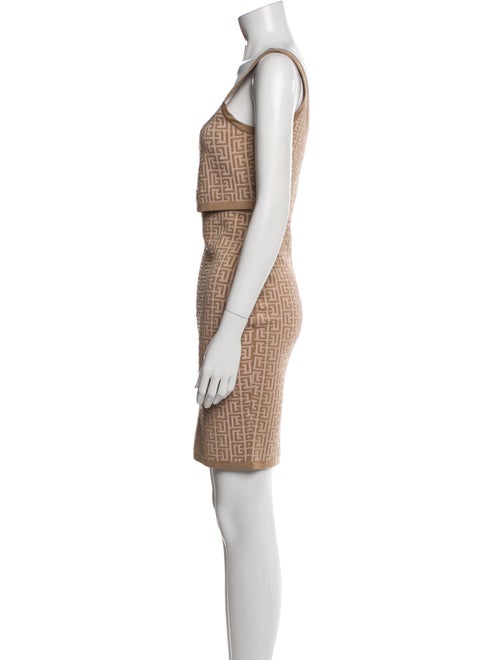 Balmain Wool Printed Skirt Set