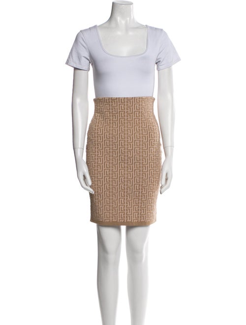 Balmain Wool Printed Skirt Set