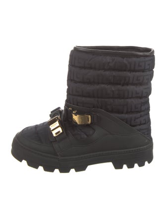 Balmain Zucca FF Logo Nylon Combat Boots