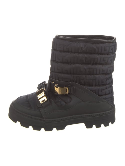 Balmain Zucca FF Logo Nylon Combat Boots