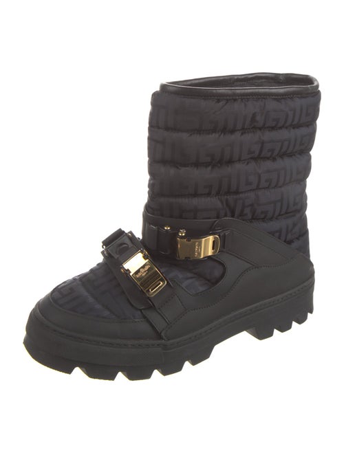 Balmain Zucca FF Logo Nylon Combat Boots