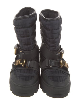 Balmain Zucca FF Logo Nylon Combat Boots