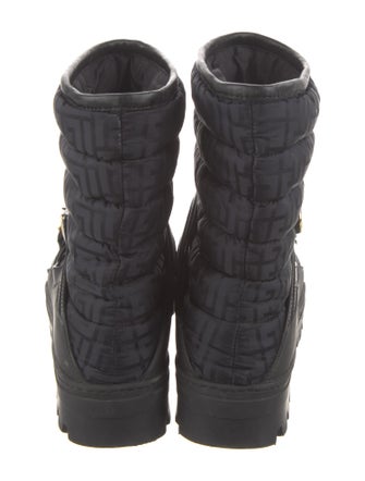 Balmain Zucca FF Logo Nylon Combat Boots