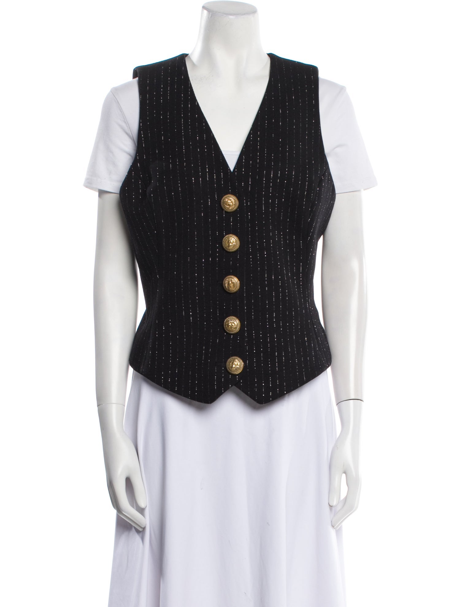 Balmain Virgin Wool Striped Vest