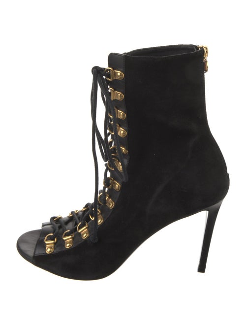 Balmain Suede Lace-Up Boots