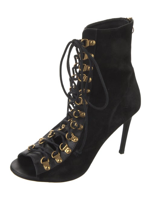 Balmain Suede Lace-Up Boots